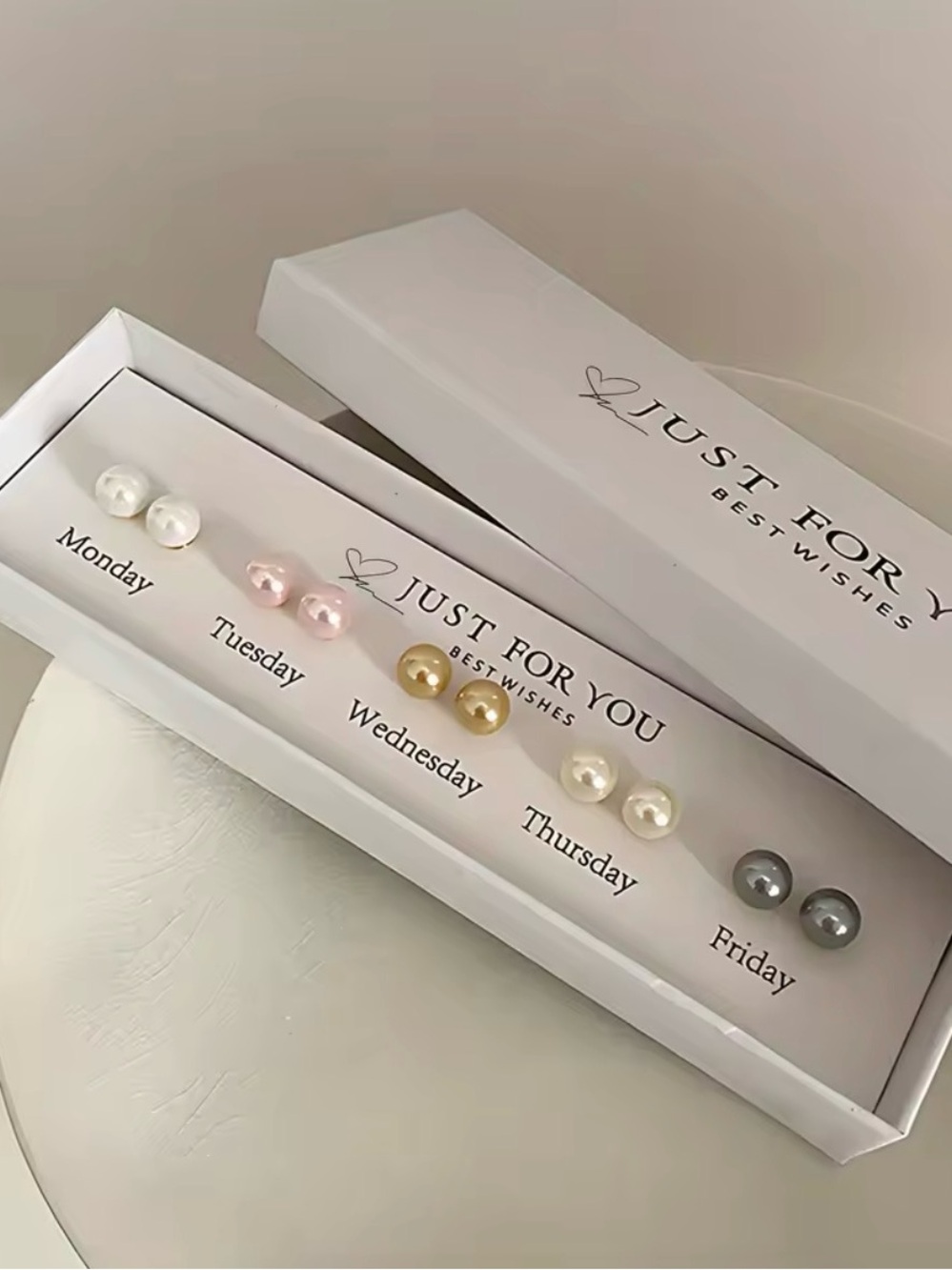 Synthetic Pearl Earring Set - Monday to Friday Multi-Color
